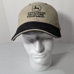 John Deere Baseball Trucker Hat - Keystone Equipment - Beige - Adjustable back